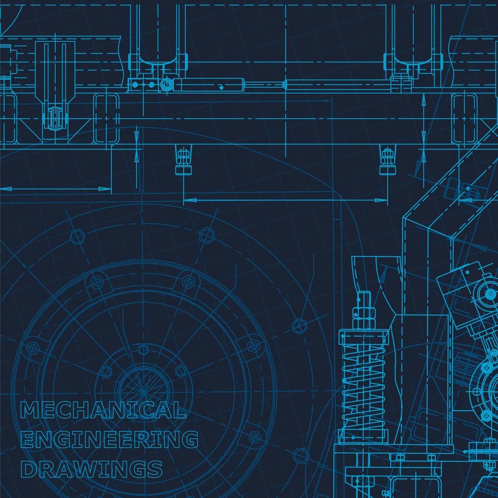 Blueprint, Sketch. Vector engineering illustration. Cover, flyer, banner