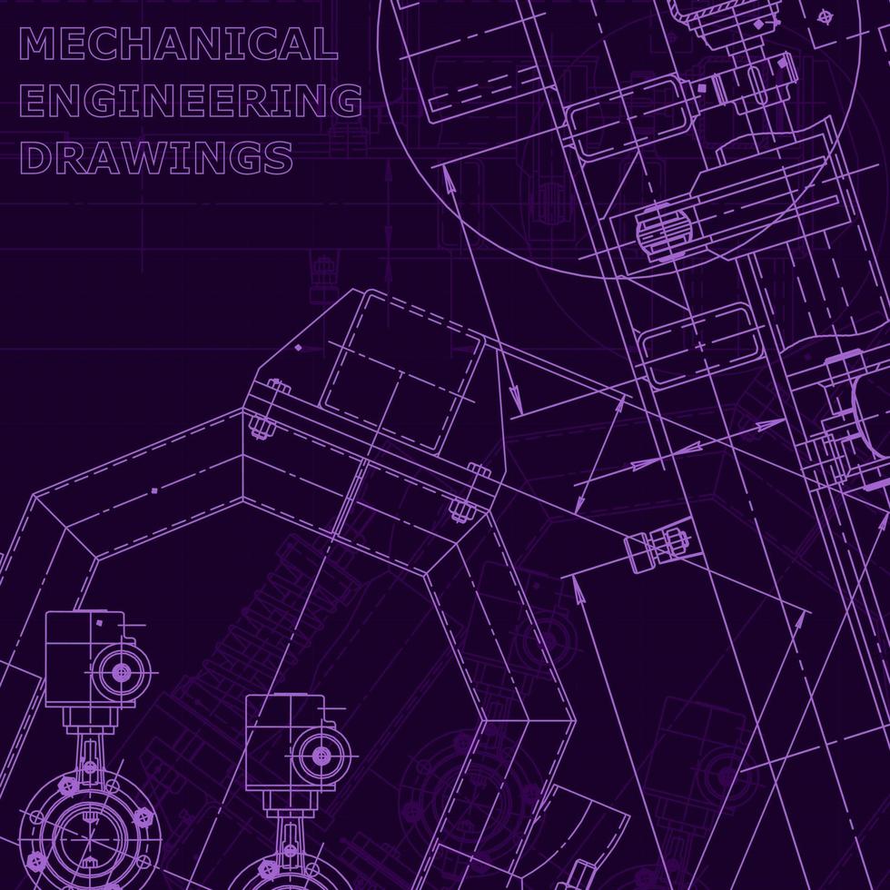 Blueprint, Sketch. Vector engineering illustration. Cover, flyer, banner