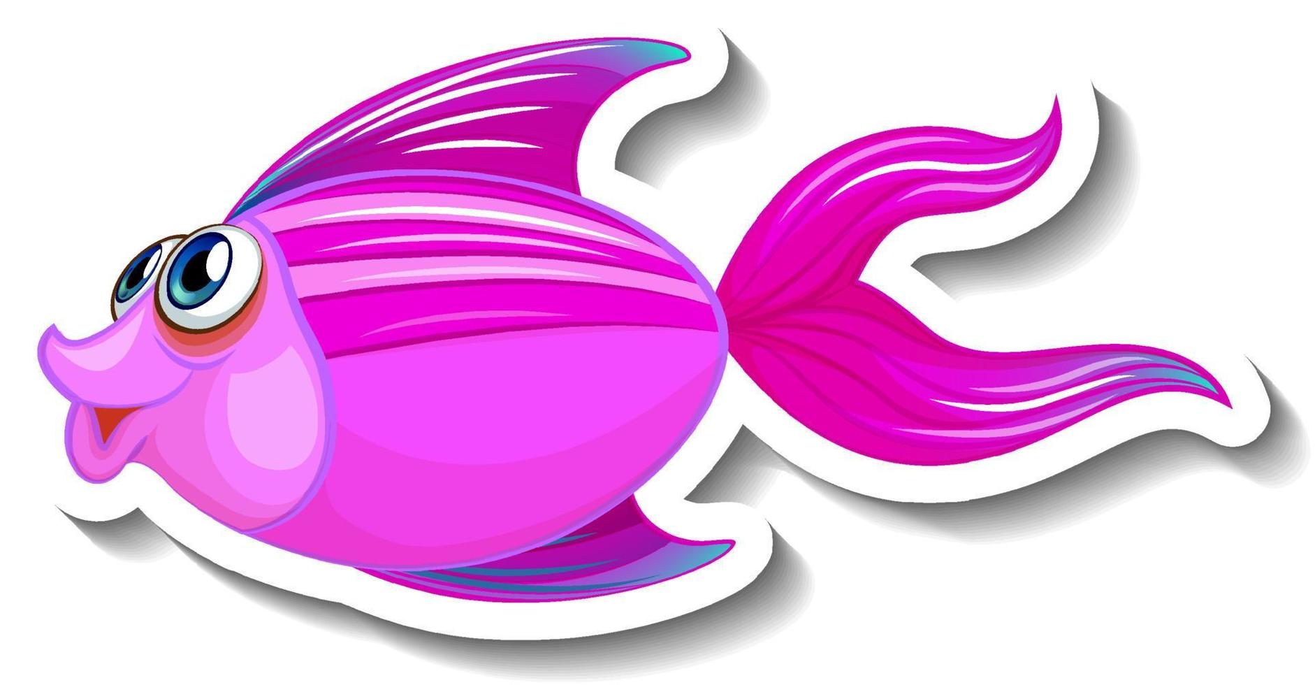 Sea Animal Cartoon Sticker with Cute Fish vector