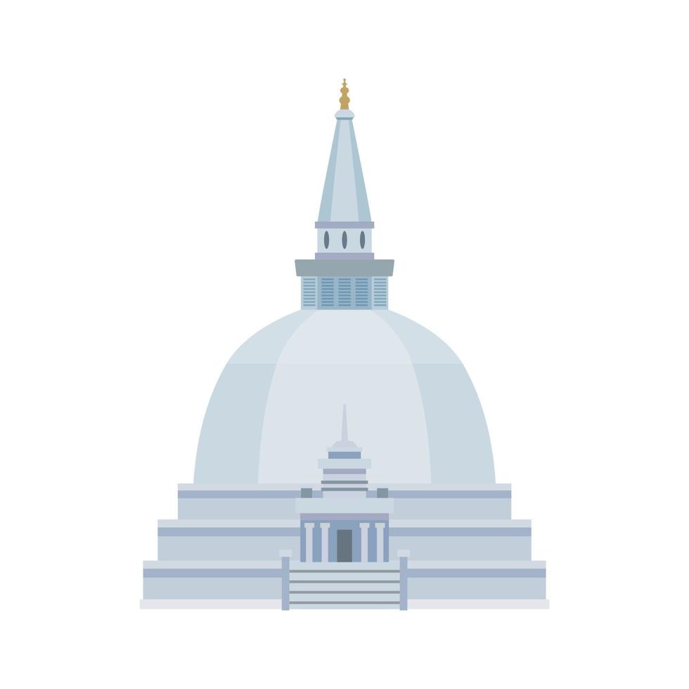 Buddhist Temple Building Composition vector