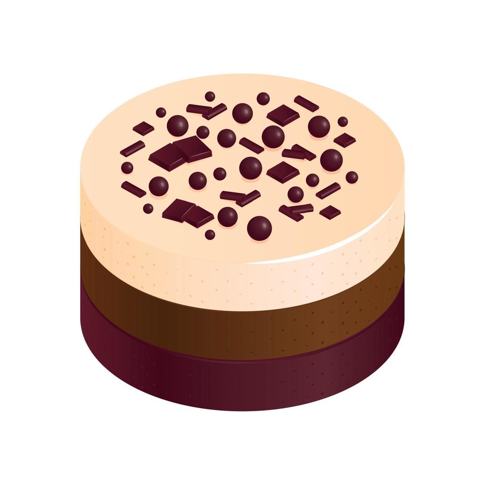 Chocolate Birthday Cake Composition vector