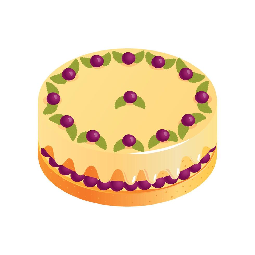 Blueberry Mint Cake Composition vector