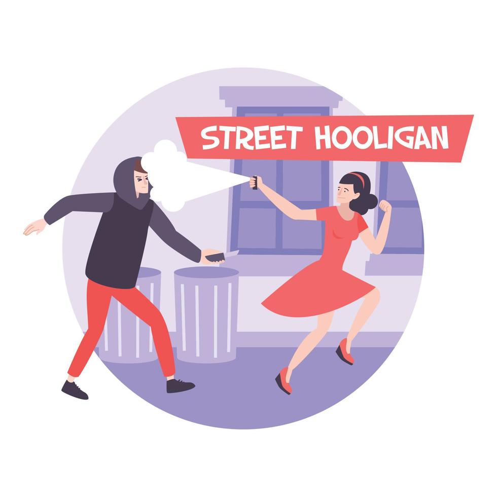 Pepper Spray Hooligan Composition vector