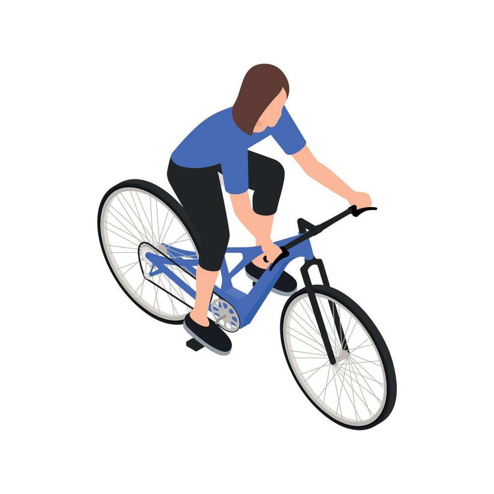 Girl Rides Bicycle Composition vector