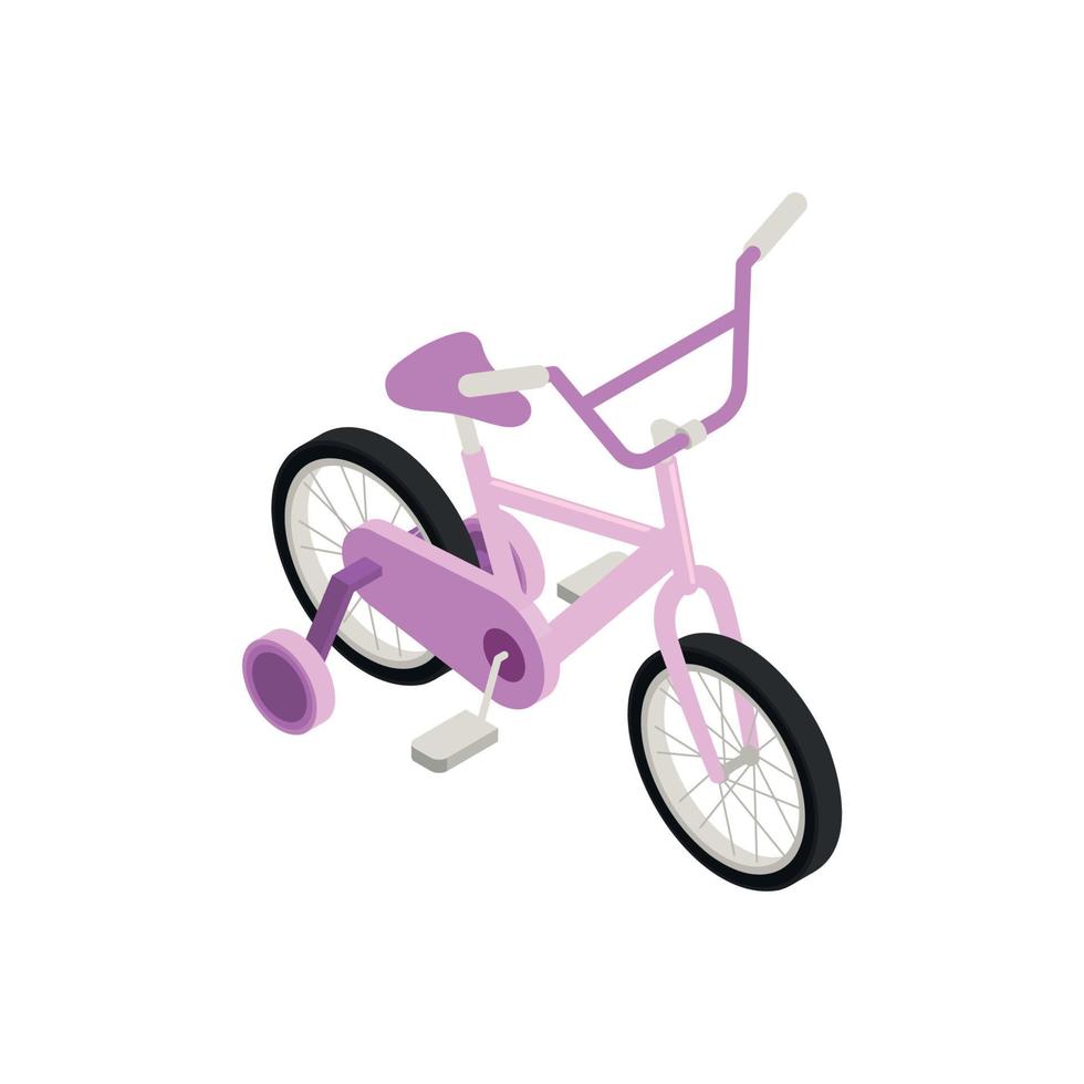composición isométrica de la bicicleta de las niñas vector