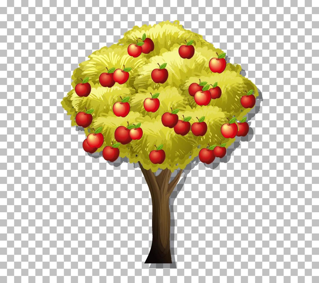 Apple tree on grid background vector