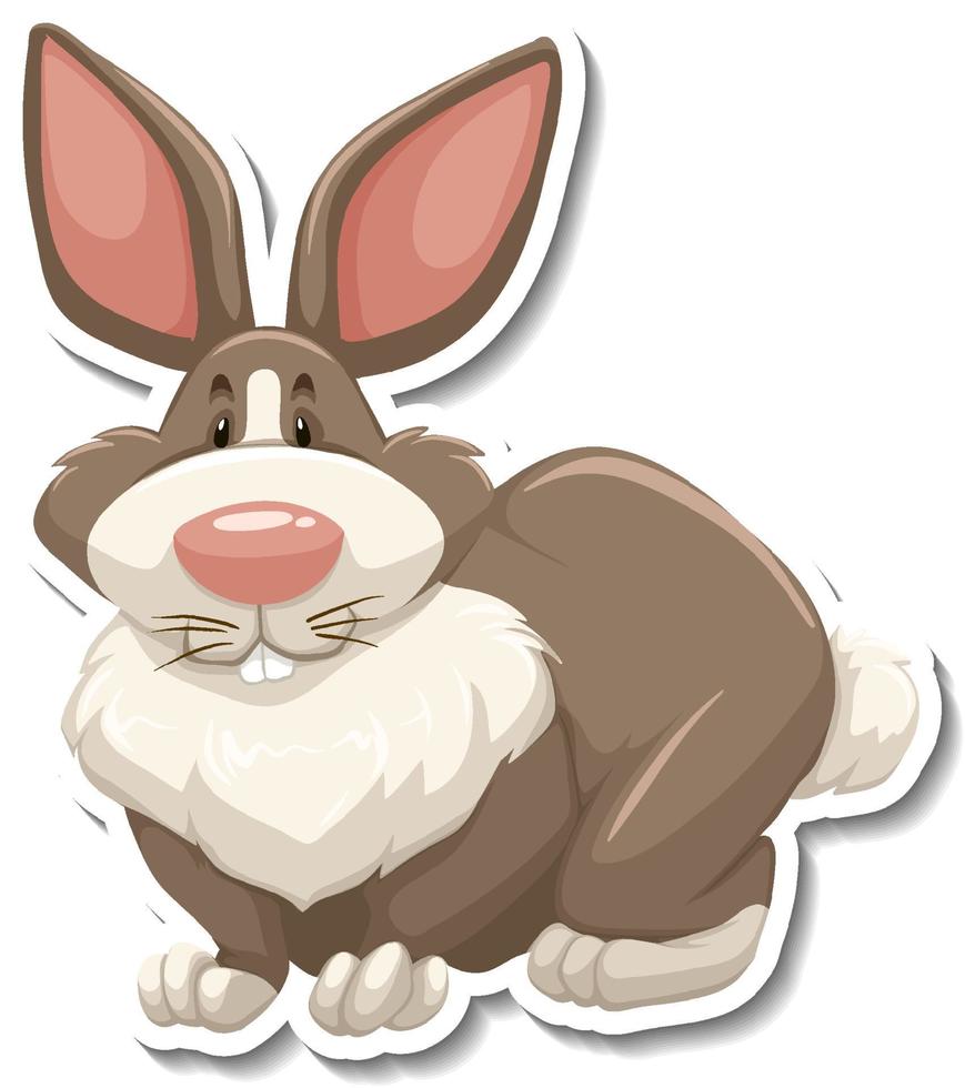 Rabbit cartoon character on white background vector