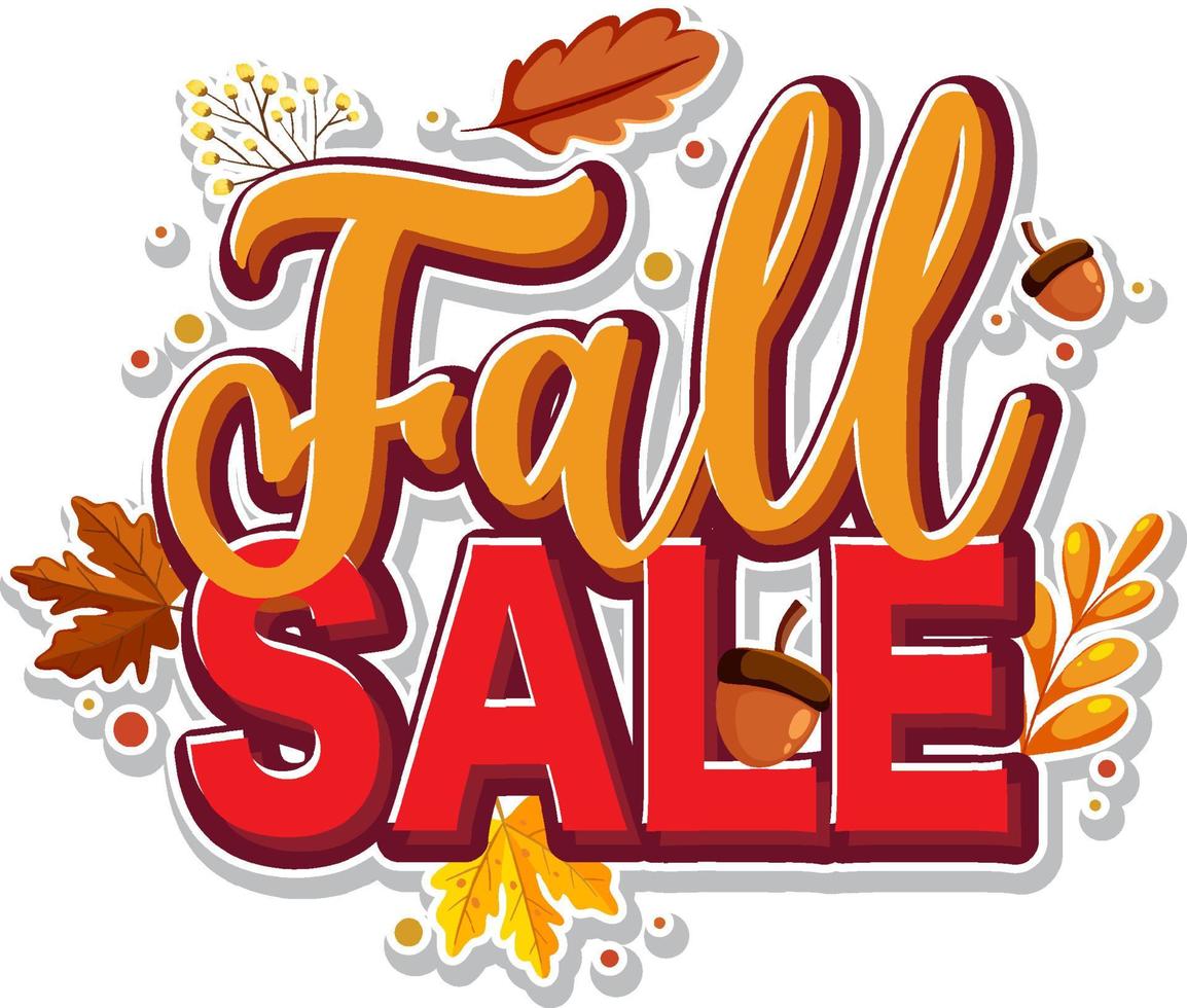 Fall sale banner template vector