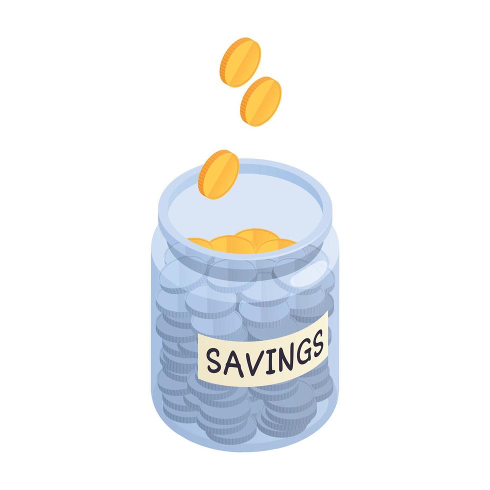 Money Jar Savings Composition vector