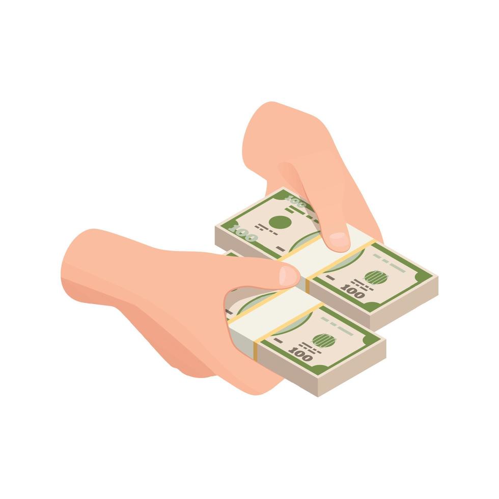 Hands With Cash Composition vector