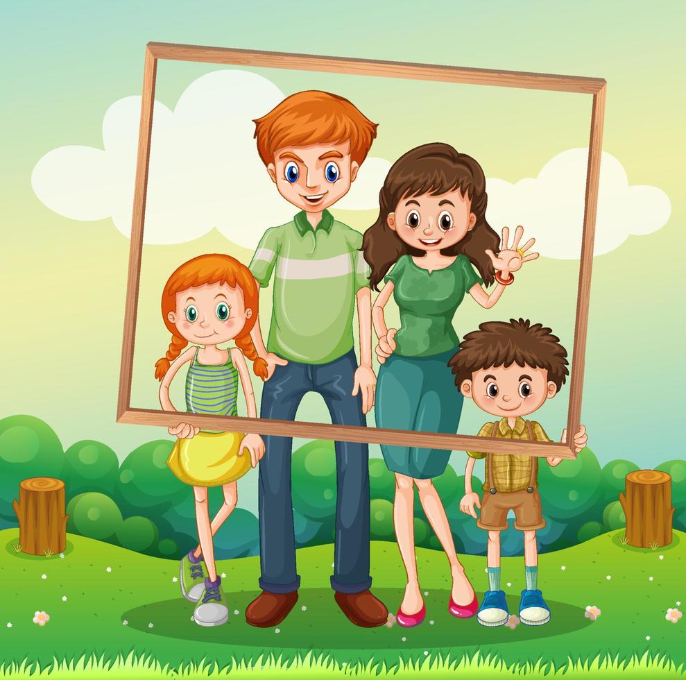 Happy family photo on vacation vector