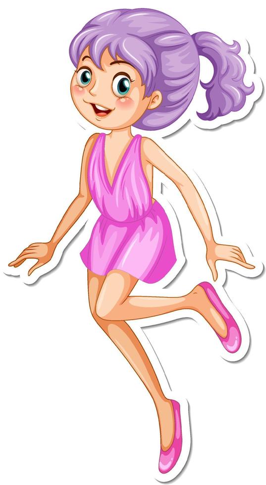 Cute fairy cartoon character sticker vector