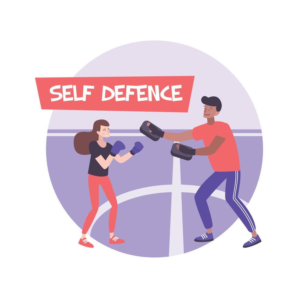 Self defense training composition Royalty Free Vector Image, auto defense 