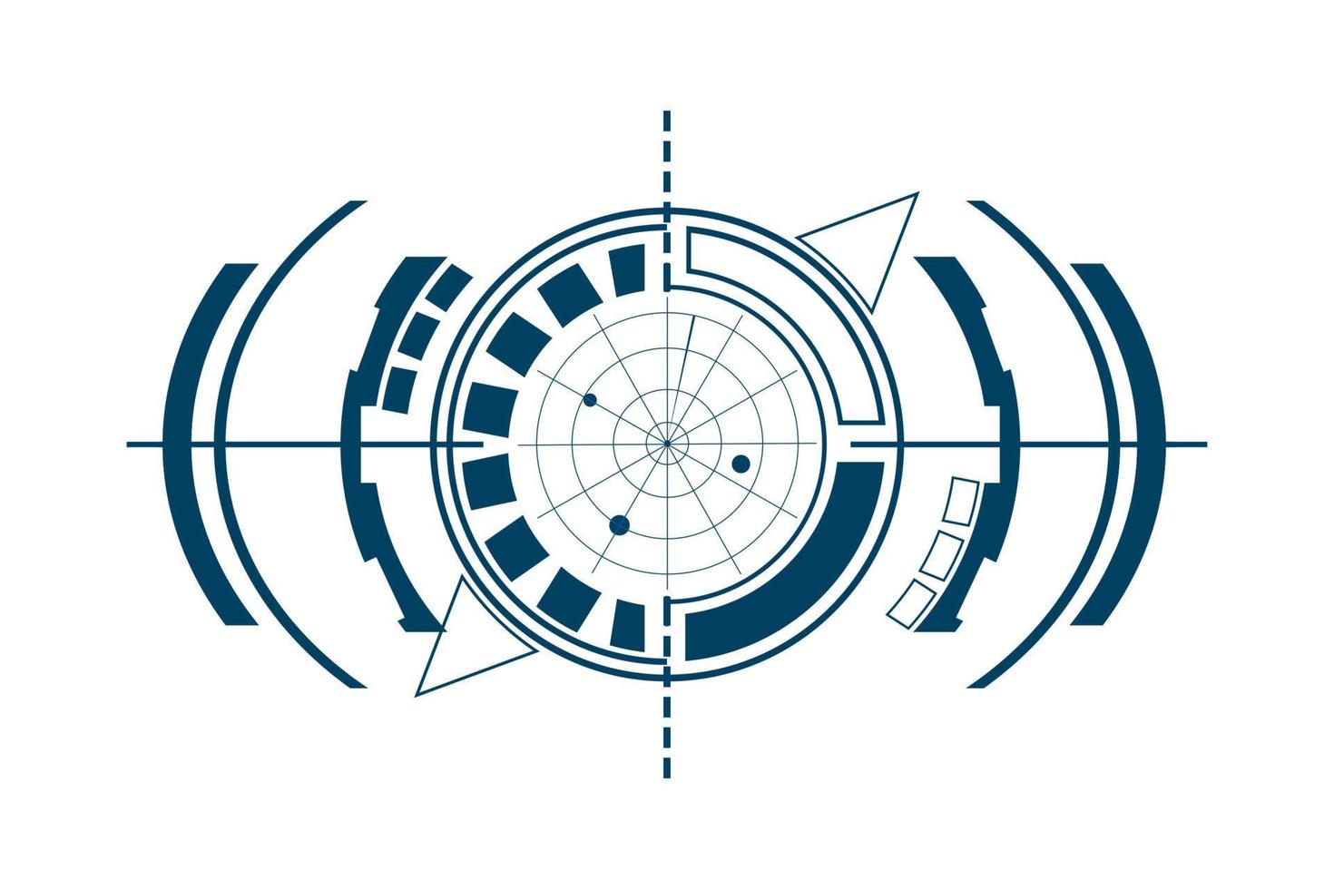 Futuristic Compass HUD Composition vector
