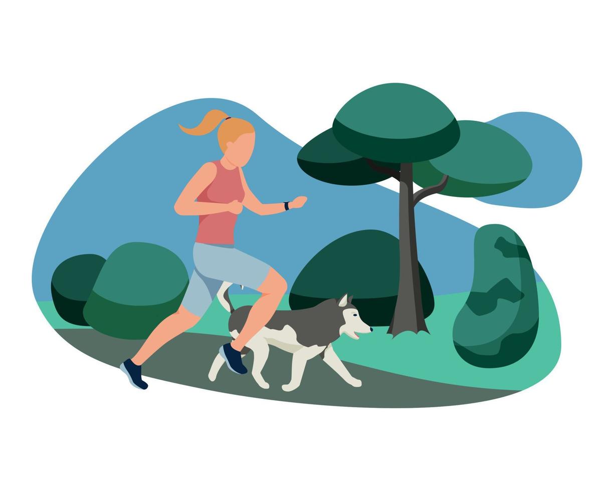 Park Run Dog Composition vector