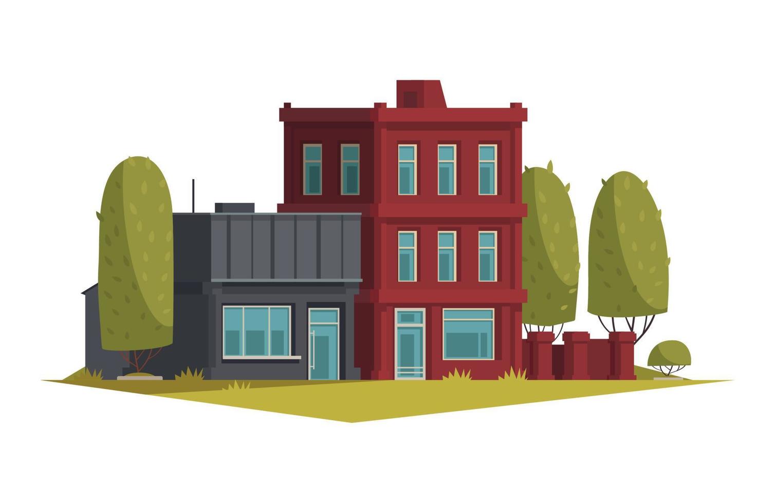 Houses In Town Composition vector