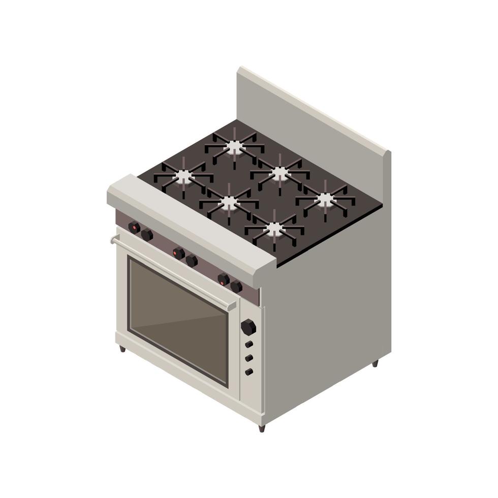 Gas Range Kitchen Composition vector