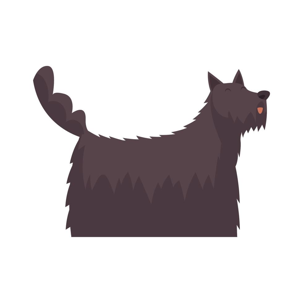 Dark Hairy Dog Composition vector