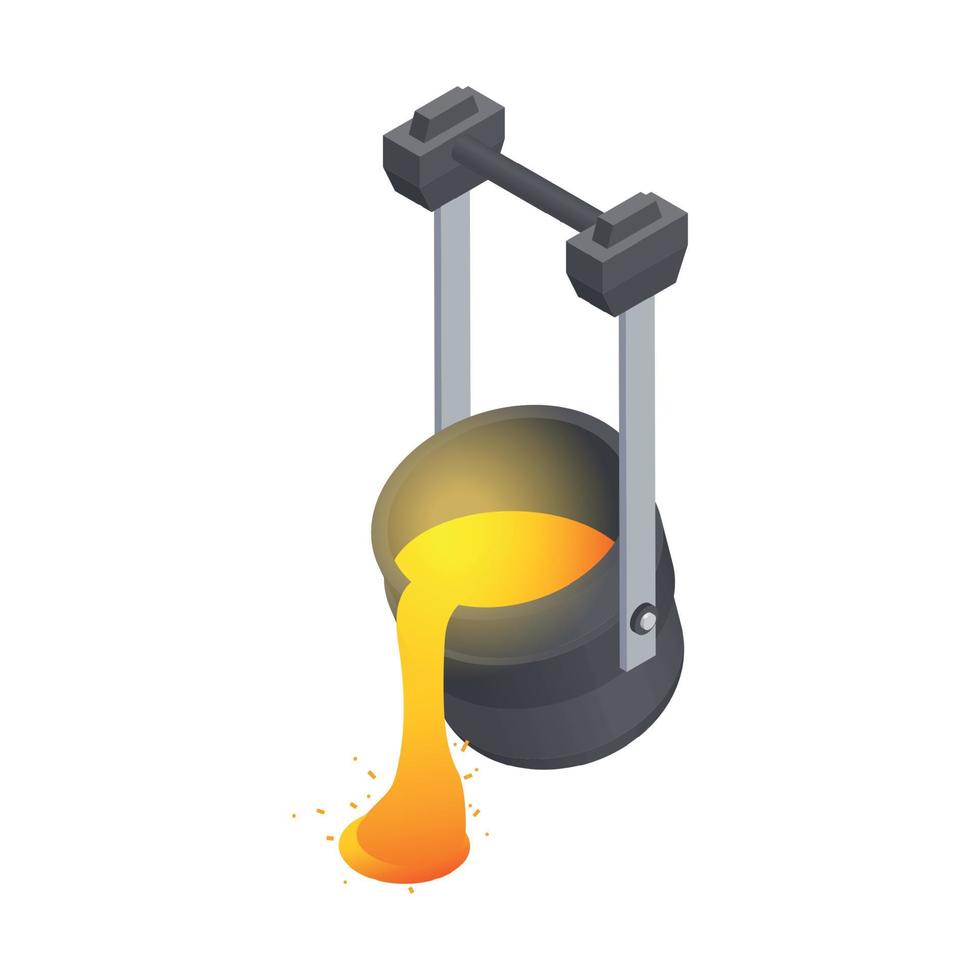 Pouring Metal Bucket Composition vector