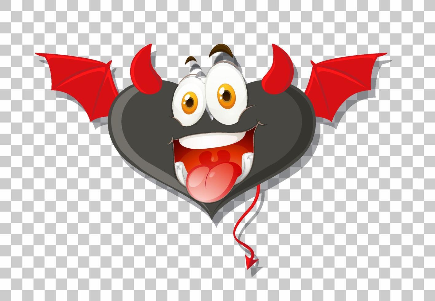 Heart shape devil with facial expression vector