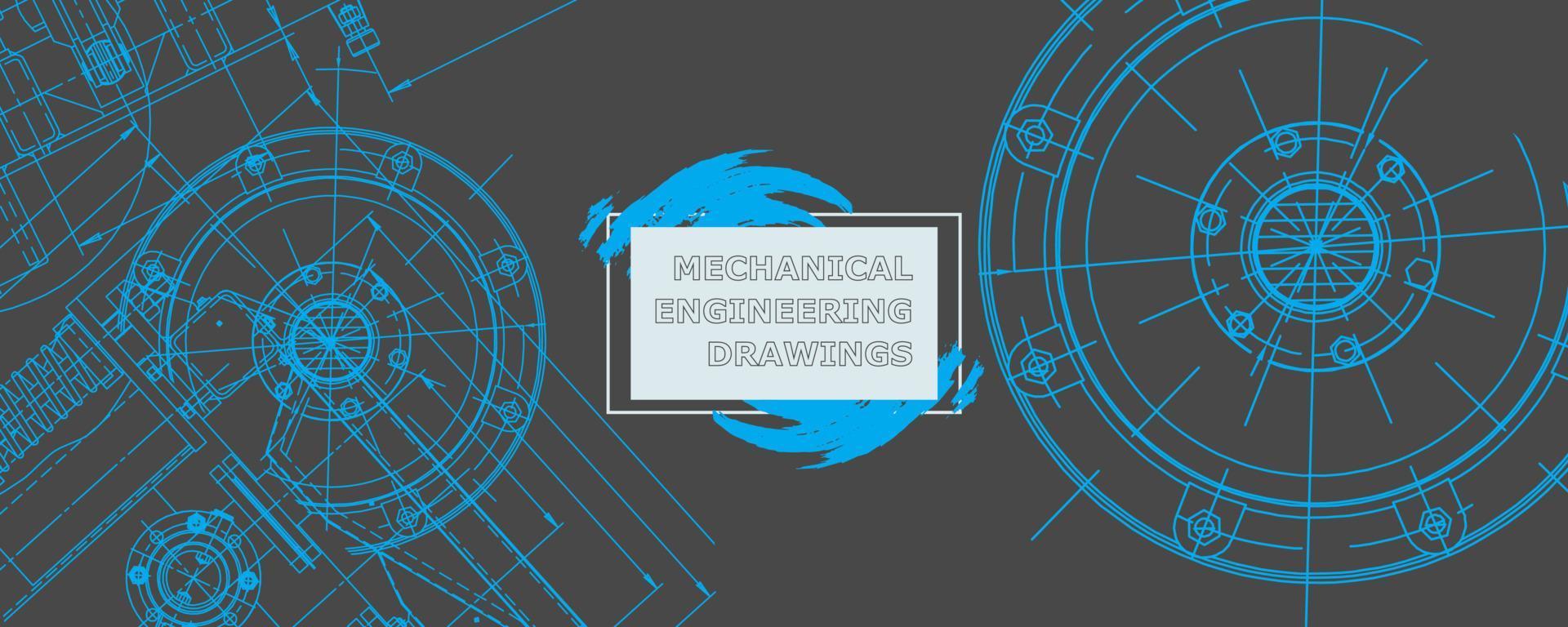 Abstract background concept mechanical engineering drawing. Engineering wallpaper vector