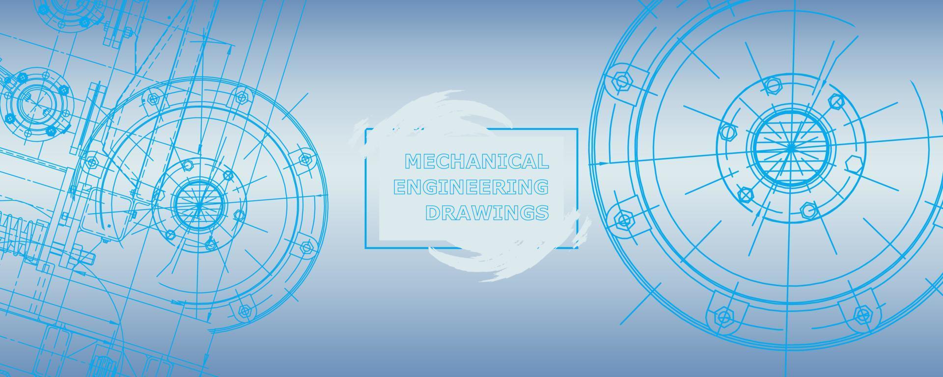 Abstract background concept mechanical engineering drawing. Engineering wallpaper vector