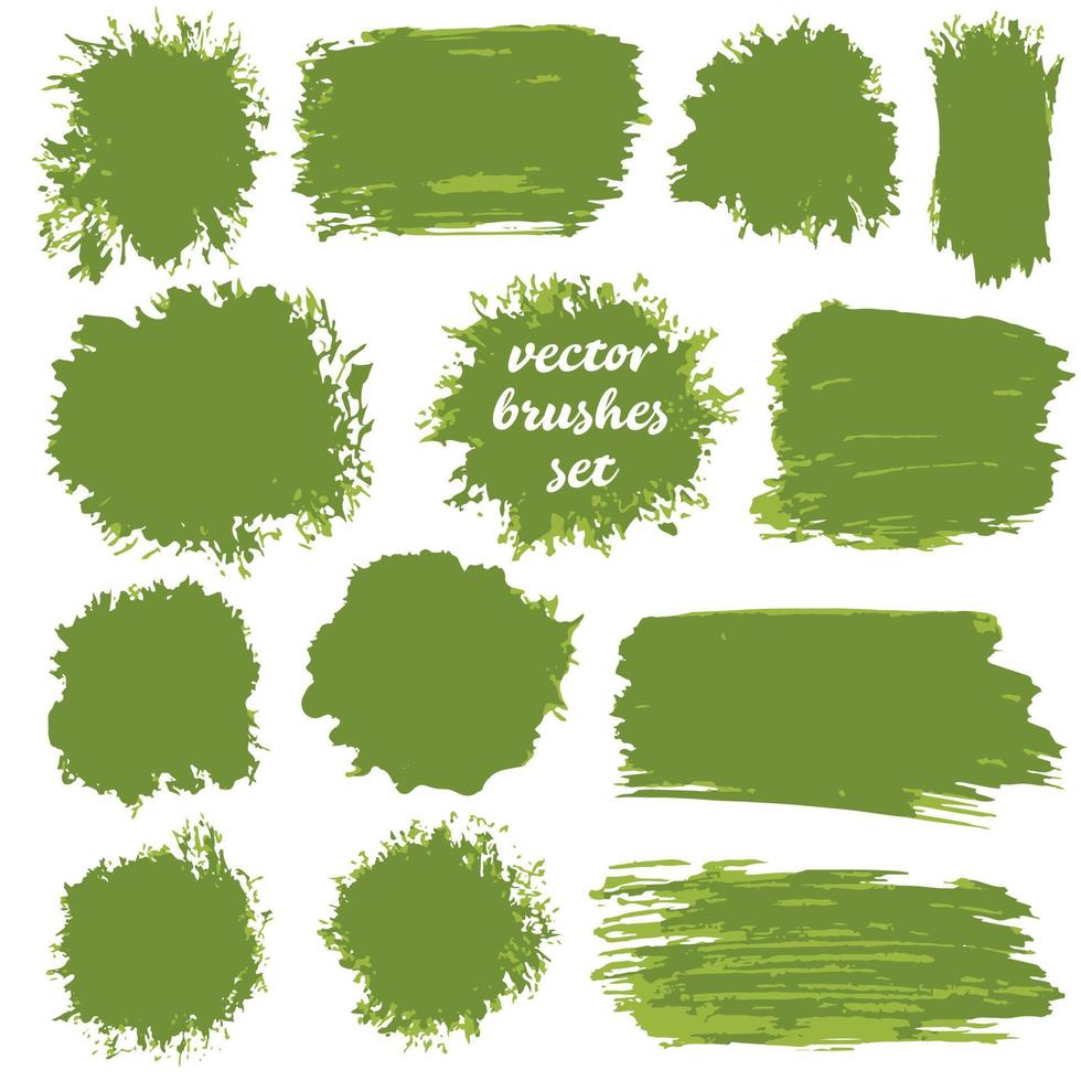 Collection of paint, ink brush strokes, brushes, blots vector