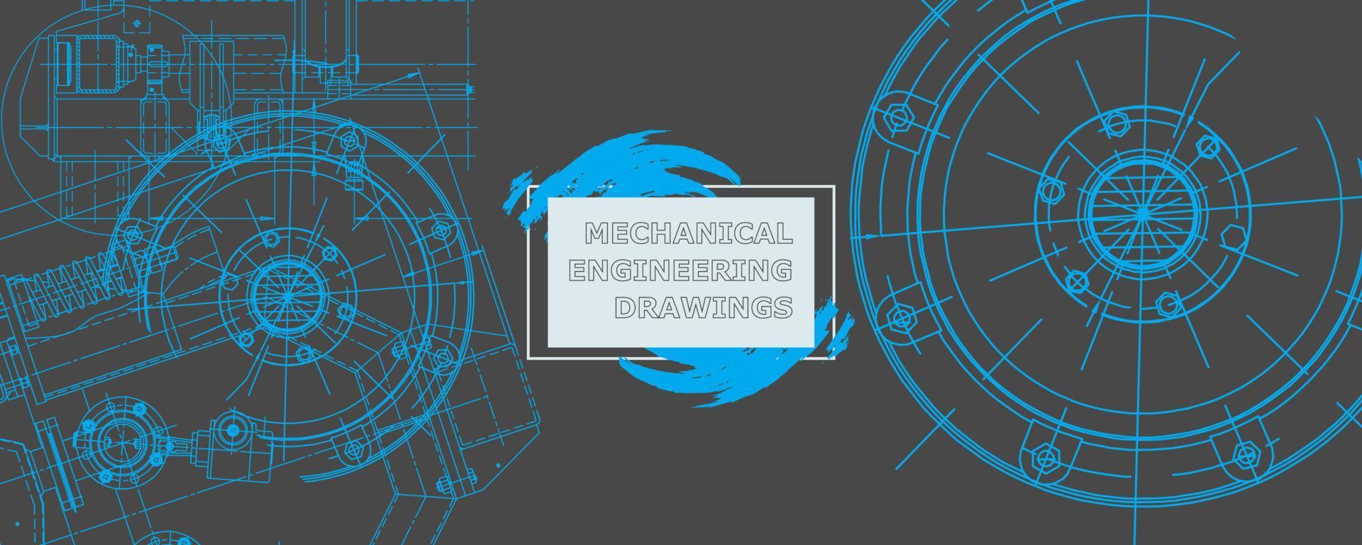 Abstract background concept mechanical engineering drawing. Engineering wallpaper vector