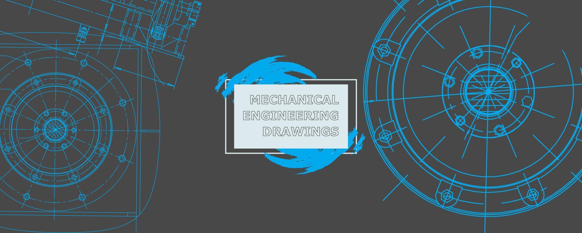 Abstract background concept mechanical engineering drawing. Engineering wallpaper vector
