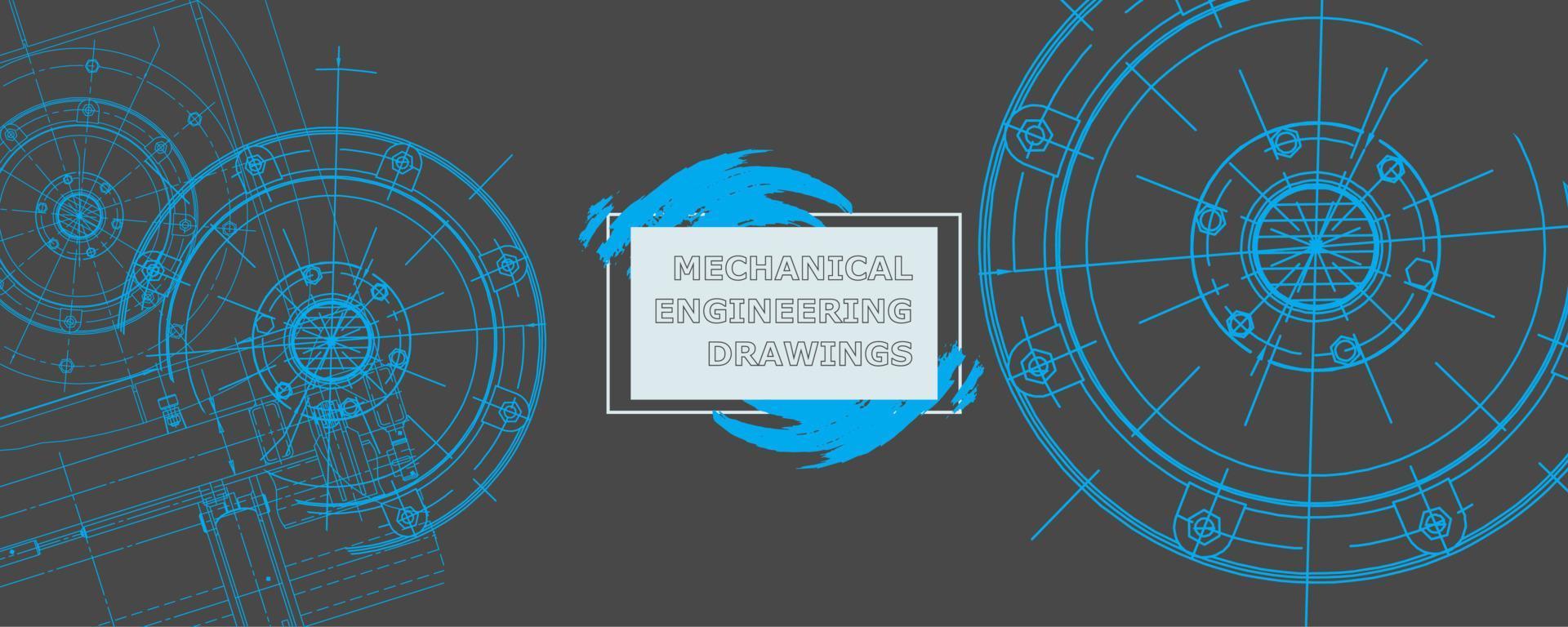 Abstract background concept mechanical engineering drawing. Engineering wallpaper vector