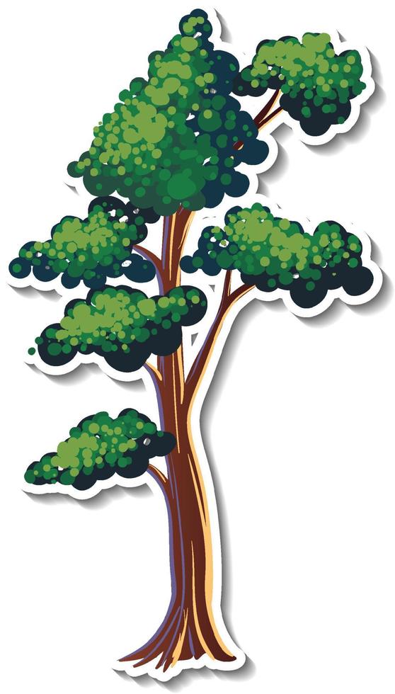 Tree sticker isolated on white background vector