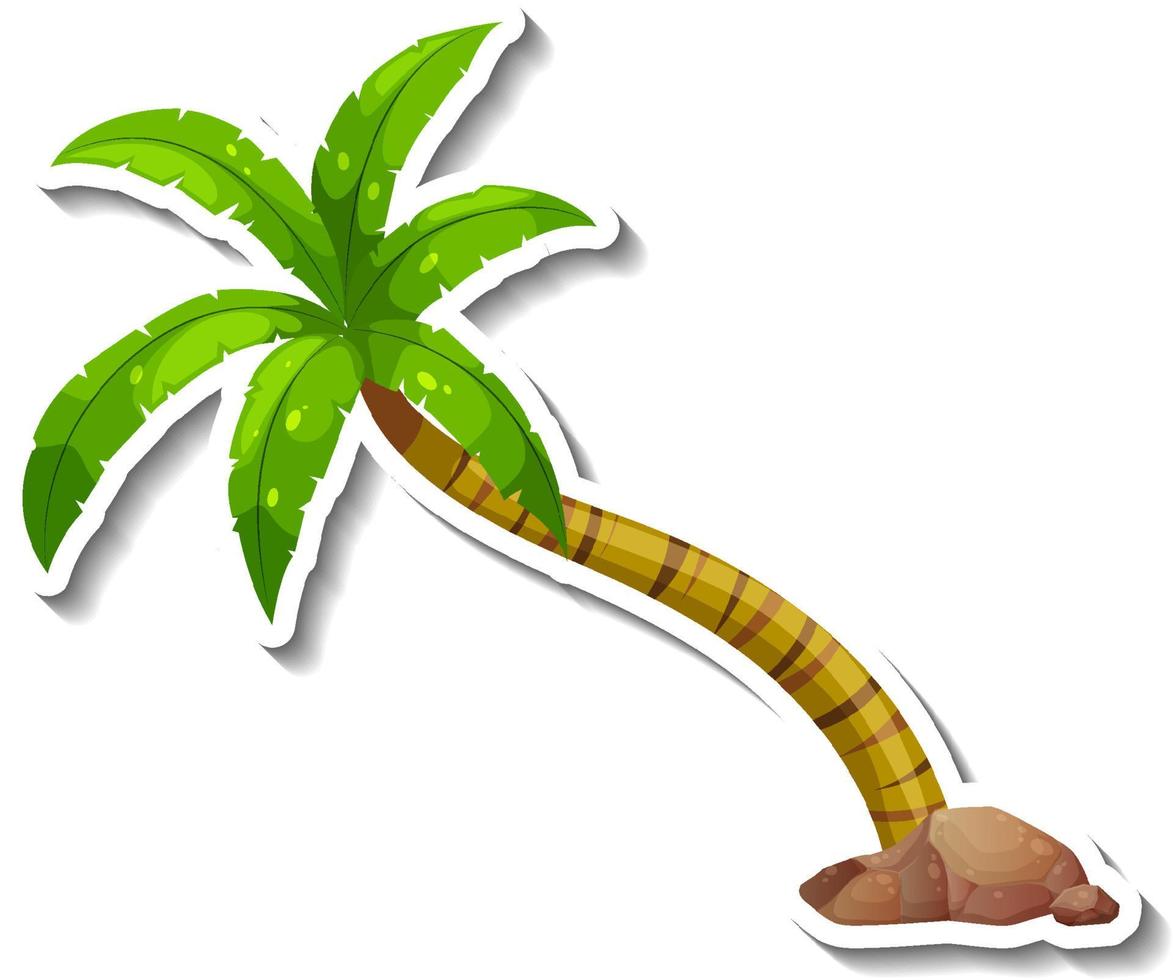 Palm tree sticker isolated on white background vector