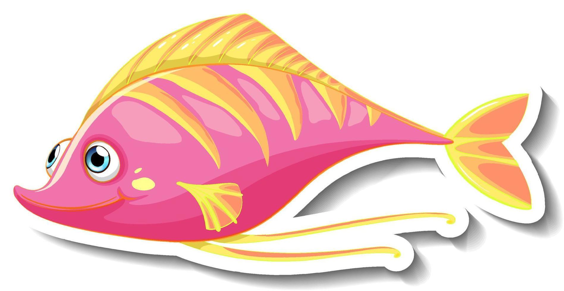 Sea Animal Cartoon Sticker with Cute Fish vector