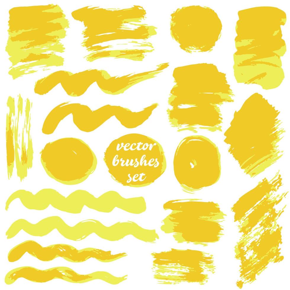 Collection of paint, ink brush strokes, brushes, blots vector