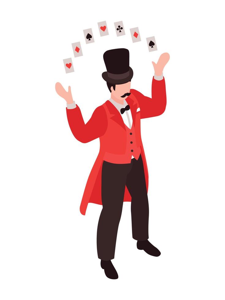 Flying Cards Magician Composition vector