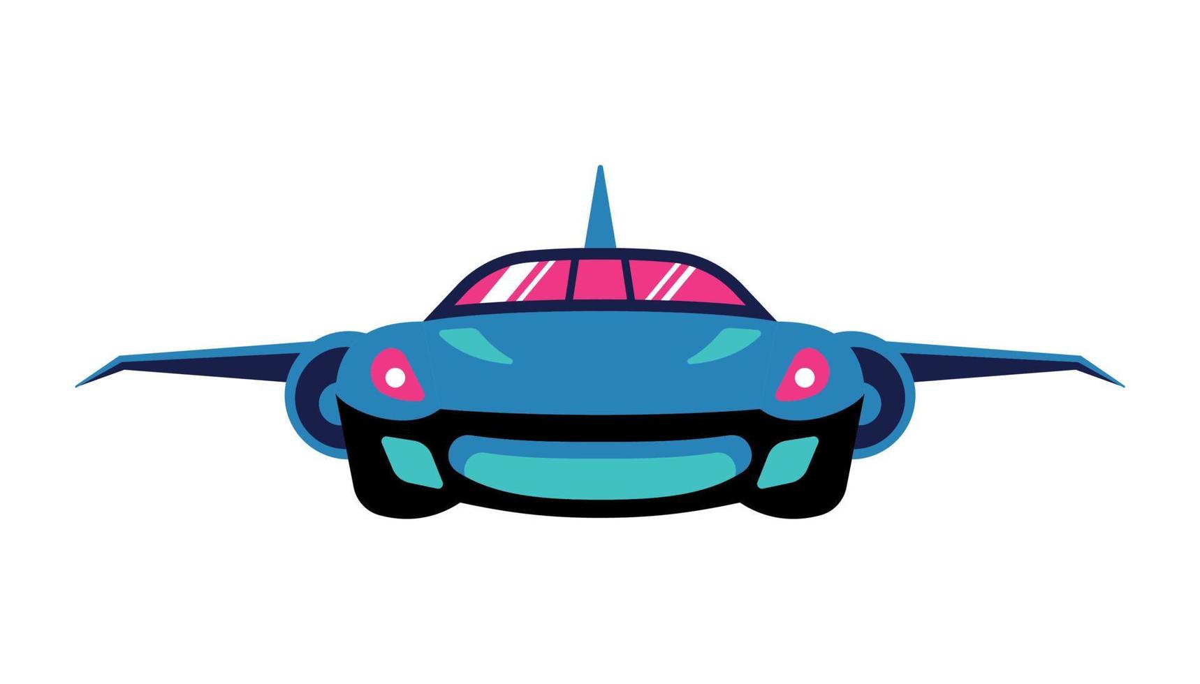 Flying Car Future Composition vector