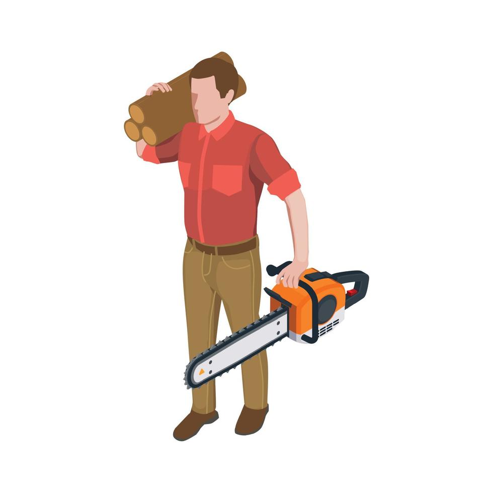 Heavy Loaded Lumberjack Composition vector