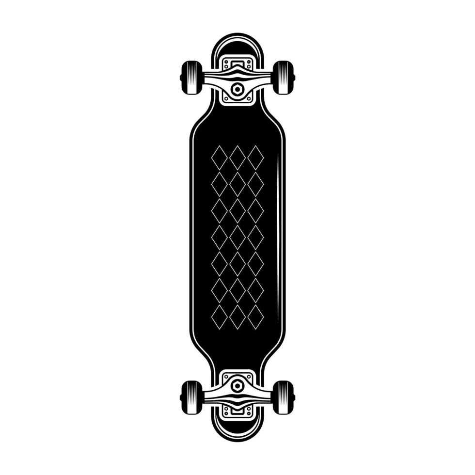 composición de grabado de patineta con ruedas vector