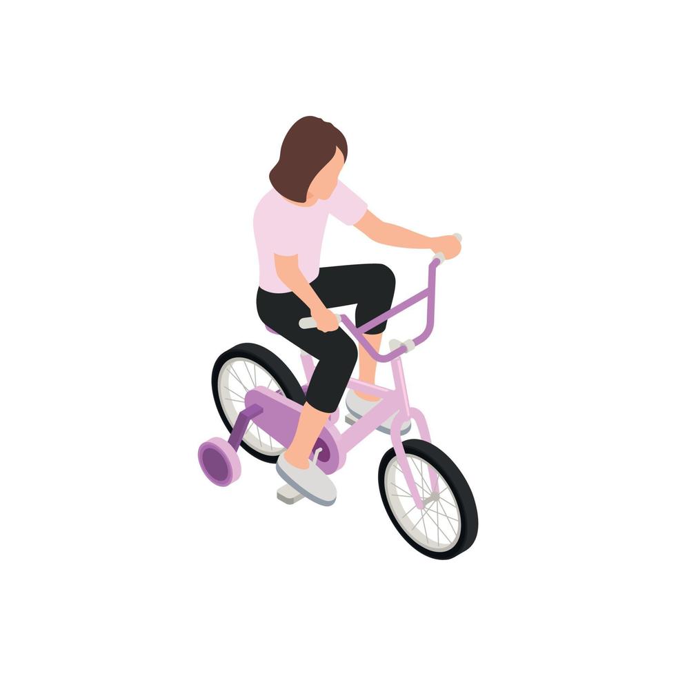 Girl On Bicycle Composition vector