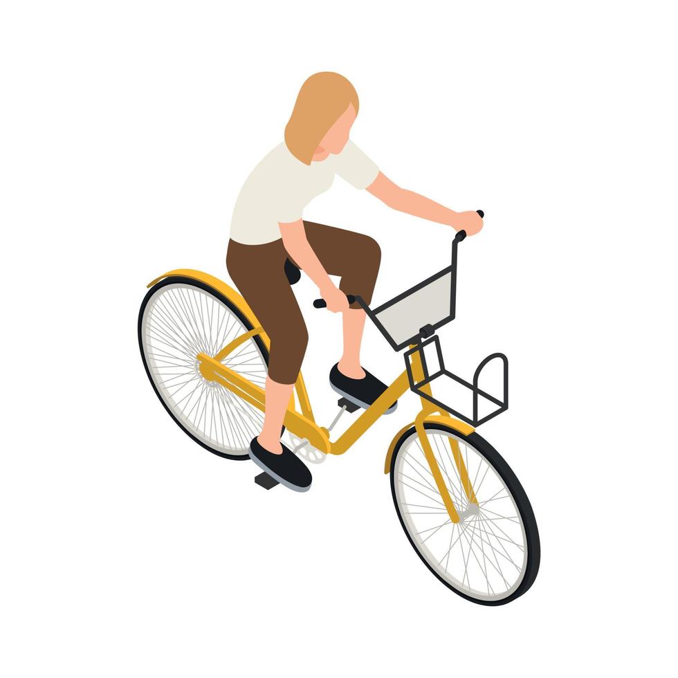 Female Bicycle Ride Composition vector