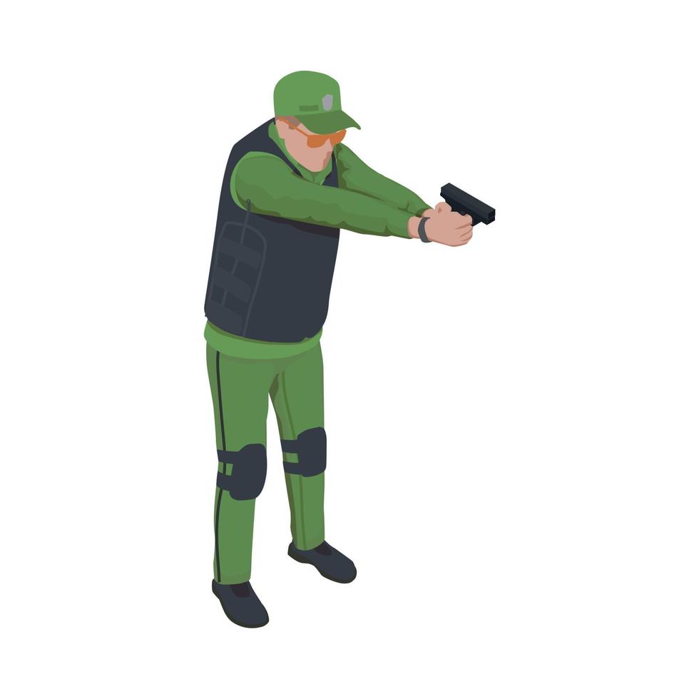 Soldier With Pistol Composition vector