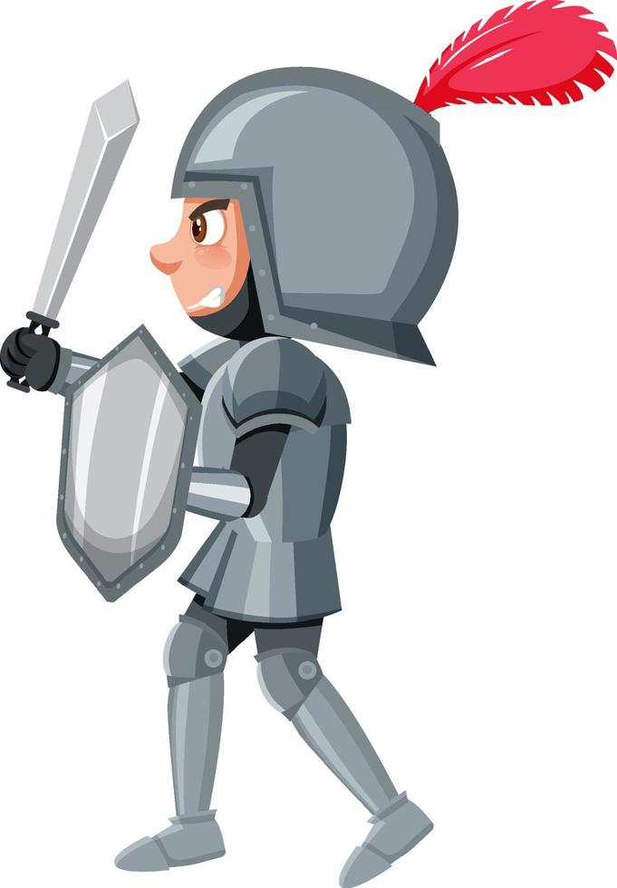 Knight cartoon character on white background vector