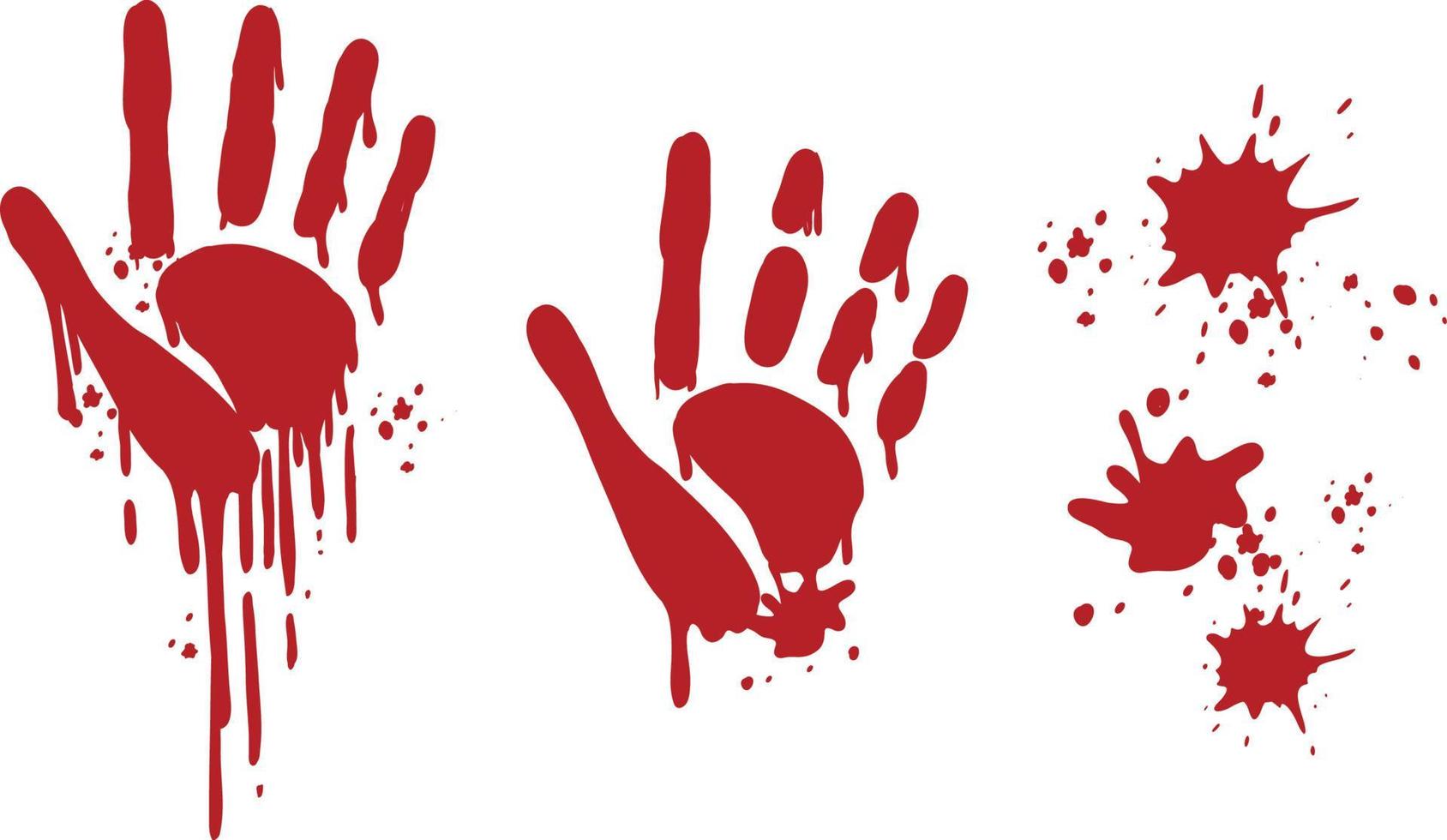 Bloody hand print on white background vector