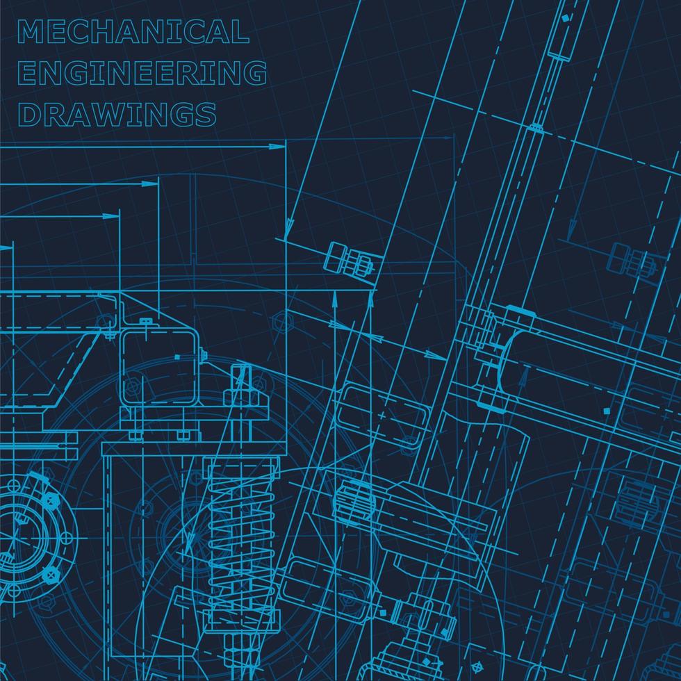 Blueprint, Sketch. Vector engineering illustration. Cover, flyer, banner