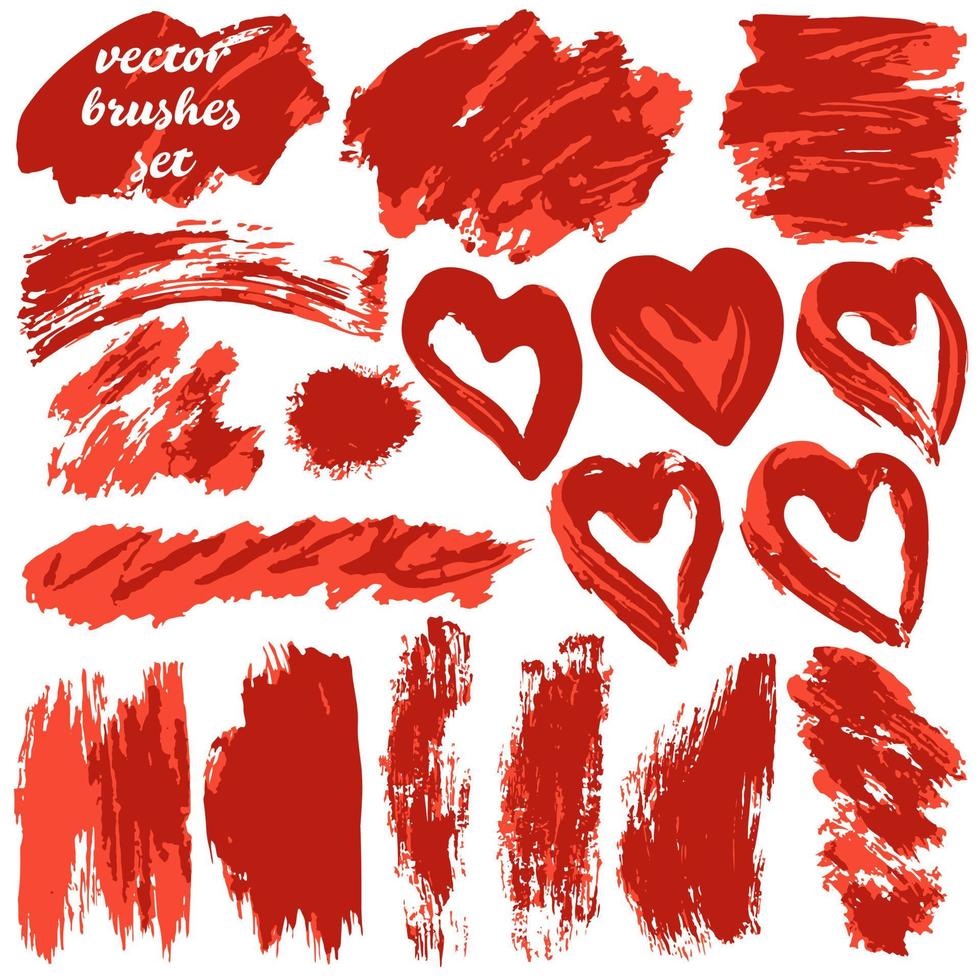 Collection of paint, ink brush strokes, brushes, blots vector