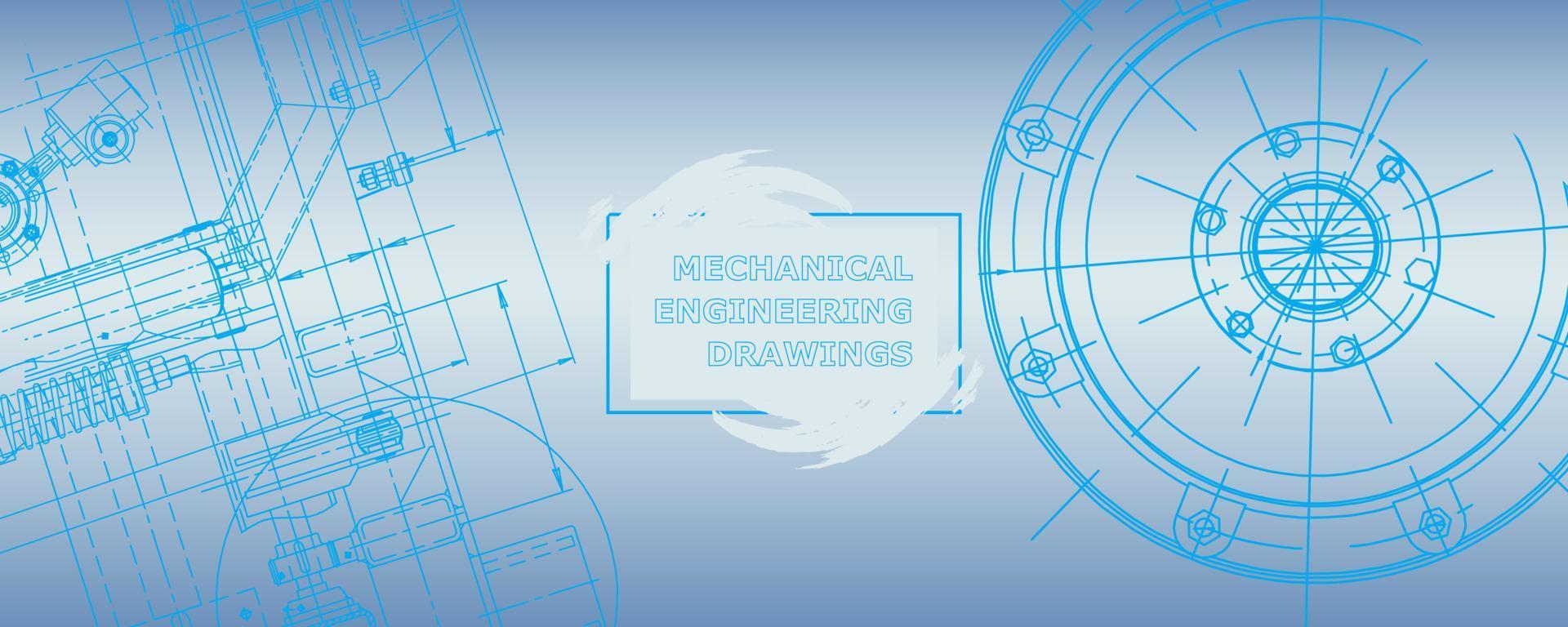 Abstract background concept mechanical engineering drawing. Engineering wallpaper vector