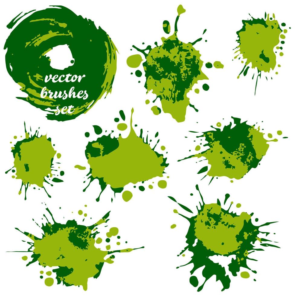 Collection of paint, ink brush strokes, brushes, blots vector