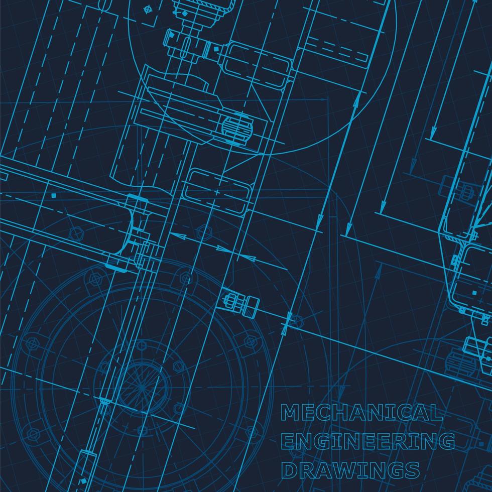 Blueprint, Sketch. Vector engineering illustration. Cover, flyer, banner