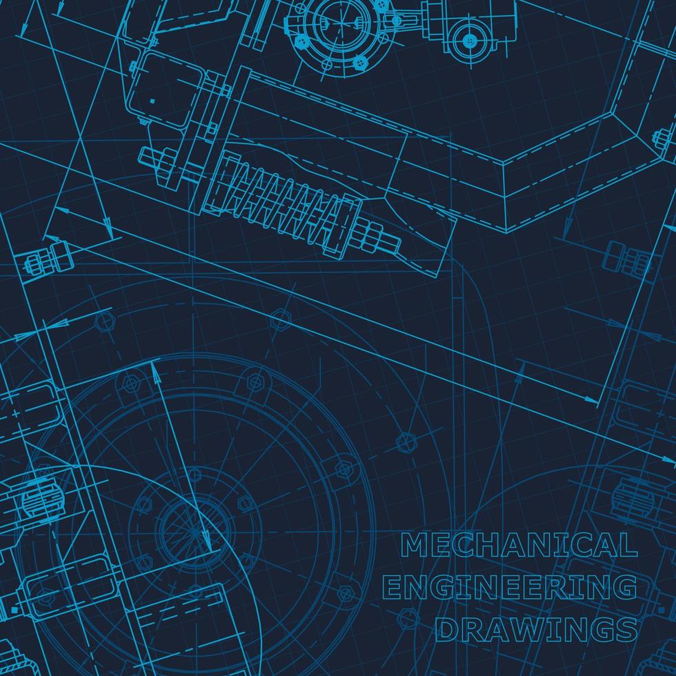 Mechanical engineering drawing. Industry vector