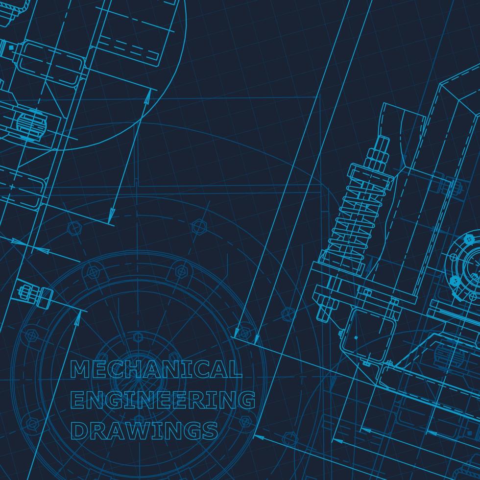 Blueprint, Sketch. Vector engineering illustration. Cover, flyer, banner